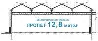 Многопролетная теплица пролетом 12,8 м